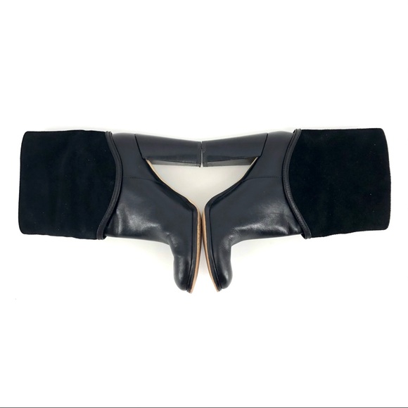 Michael Kors Black Suede Fold Over Booties - Picture 4 of 8